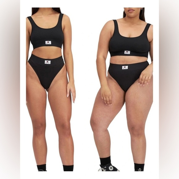 CHAMPION SEAMLESS HIGH RISE BIKINI & TOP - GRAY SIZE SMALL (NEW WITH TAGS) - Picture 3 of 12